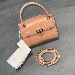 Charles and Keith Aubrielle Croc-Effect Top Handle Bag